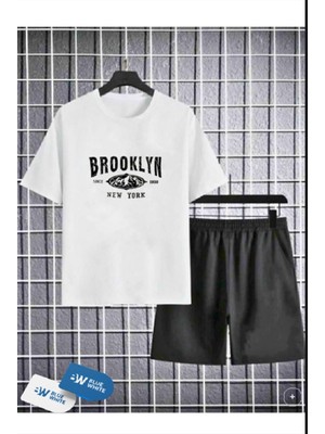 Erkek/kız Çocuk  ''brooklyn'' Baskılı Tişört-Şort Takımı