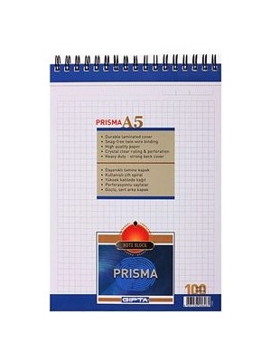 Gıpta Prizma A5 Kareli Bloknot - 100 Yaprak Beyaz