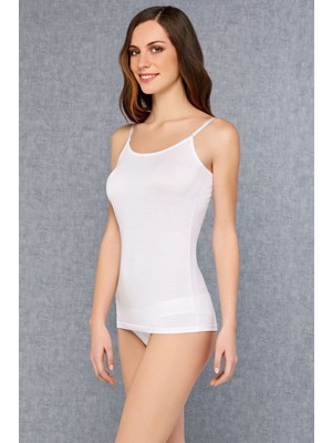 DOREANSE 9392 BAYAN MİCRO MODAL İNCE ASKILI BEYAZ ATLET