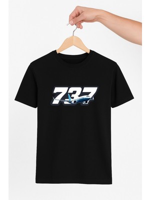Vecihi Geliyor 737 Boeing Uçağı Baskılı  Tshirt Pilot - Havacı - Uçak Tutkunu Hediye
