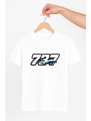 Vecihi Geliyor 737 Boeing Uçağı Baskılı  Tshirt Pilot - Havacı - Uçak Tutkunu Hediye