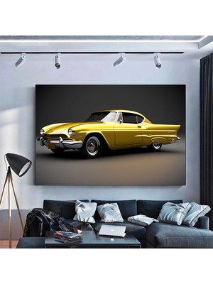 Antika Araba Sanatı Kanvas; Araba Duvar Sanatı; Ford Mustang Kanvas; Motivasyonel Poster