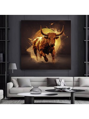 Boğa Posteri; Longhorn Boğa Posteri; Inek Posteri; Boğa Kanvas Baskı; Boğa Tablo; Duvar Sanatı; Kanv