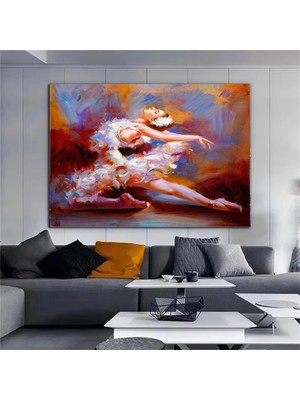 Güzel Balerin Yağlı Boya Tarzı Kanvas Tablo; Modern Tasarım Ev Dekoru; Duvar Sanatı