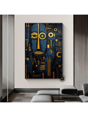 Kabile Maskesi Afrika Sanatı Çok Renkli Poster; Afrika Maskesi; Afrika Duvar Sanatı; Afrika Amerikan