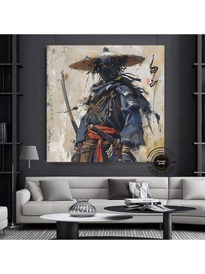 Yağlı Boya Tarzı Samuray Kanvas Tablo, Samuray Poster Duvar Dekoru