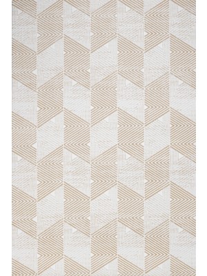 Hali.Net 160x160 cm Krem Bej Üçgen Modern Geometrik Yıkanabilir Halı | Salon Yatak Odası Halısı | Leke Tutmaz Hipoalerjenik | CREA_FİLİKA-11302