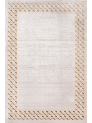 Krem Geometrik Etnik Modern Desenli Pamuk Makinada Yıkanabilir Hav Toz Vermez Leke Tutmayan Kaymaz Taban Dijital Makine Baskı Salon Yolluk Mutfak Halı