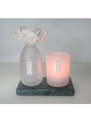 Missi Mermer Kaideli 230 ml Yasemin Sandal Oda Kokusu ve Vegan Mum Seti