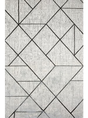 Antrasit Geometrik Etnik Modern Desenli Pamuk Makinada Yıkanabilir Hav Toz Vermez Leke Tutmayan Kaymaz Taban Dijital Makine Baskı Salon Yolluk Mutfak Halı