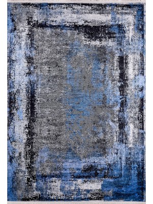 Hali.Net 80x150 cm Antrasit Dijital Baskı Etnik Patchwork Halı | Mutfak Balkon Salon Halısı | Hav Vermez Hipoalerjenik | HALN-HLN1229