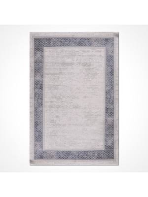 Krem Çerçeveli Etnik Modern Desenli Akrilik Hav Vermeyen Leke Tutmayan Kolay Temizlenen Yumuşak Makine Salon Yolluk Mutfak Halı