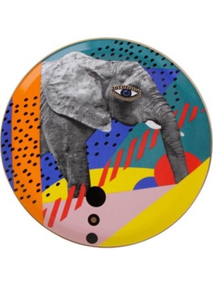 Porland Wild Life Elephant Düz Tabak 28cm