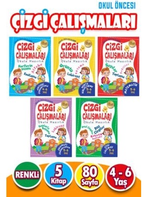 Harika Çocuk Yayınları Okul Öncesi Çizgi Çalışmaları Seti (5 Kitap)