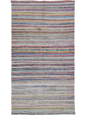 Bespoky 179x323 cm Mor Çok renkli Çizgili Bohem Halı | Salon Yatak Odası Halısı | UNİQUE-32894