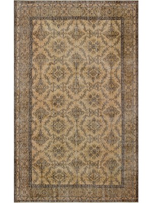 Bespoky 176x288 cm Bej Geleneksel Vintage Bitkisel Halı | Salon Yatak Odası Halısı | UNİQUE-34327