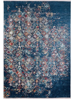 Bespoky 80x150 cm Çok Renkli Modern Etnik Yıkanabilir Halı | Mutfak Balkon Yatak Odası Halısı | Leke Tutmayan Kaymaz | HALN-HLN1095