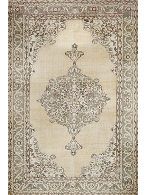 Bespoky 100x150 cm Gri Modern Vintage Yıkanabilir Halı | Mutfak Balkon Yatak Odası Halısı | Leke Tutmayan Kaymaz | SRK_VİNTAGE-135