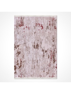 Bespoky 80x150 cm Kahverengi Bej Soyut Modern Yıkanabilir Halı | Yatak Odası Mutfak Halısı | Leke Tutmayan, Kaymaz | MODA-1553AK