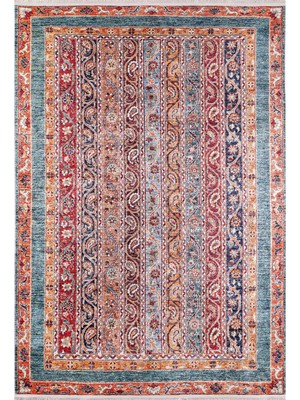 Velikiyeluki Turuncu Modern Etnik Desenli Makinada Yıkanabilir Hav Toz Vermez Leke Tutmayan Kaymaz Taban Dijital Makine Baskı Salon Yolluk Mutfak Halı