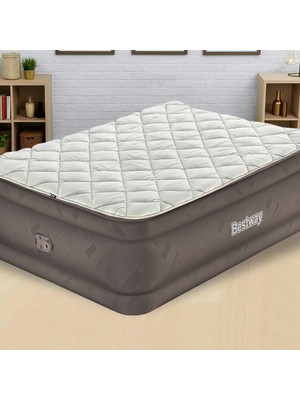 69145 Elektrikli Pompalı, Alezli Çift Kişilik Şişme Yatak 203X152X51 cm