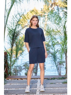 Monamise Kadın Kısa Kollu Bisiklet Yaka Alt Üst Takım 25078