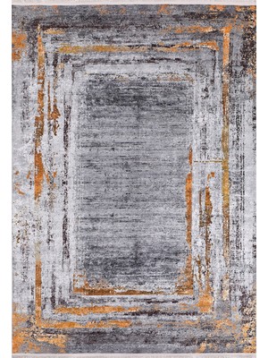 Krimsk Sarı Modern Etnik Desenli Makinada Yıkanabilir Hav Toz Vermez Leke Tutmayan Kaymaz Taban Dijital Makine Baskı Salon Yolluk Mutfak Halı