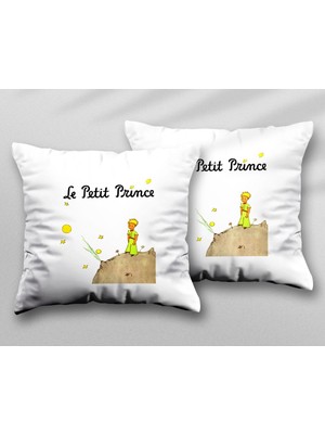 Le Petit Prince Küçük Prens Iki Adet Iki Tarafı Baskılı Yıkanabilir Yastık Kırlent Kılıfı