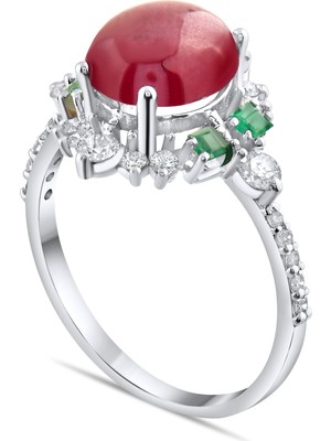 4.37 Karat Pırlanta Yakut Yüzük, Gerçek Pırlanta, Sertifikalı Mücevher