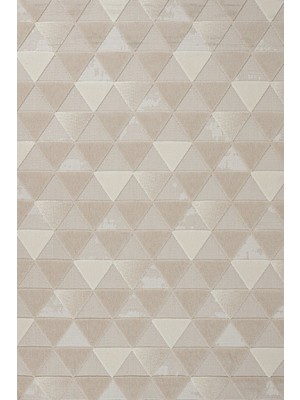 Bej Geometrik Etnik Modern Desenli Pamuk Makinada Yıkanabilir Hav Toz Vermez Leke Tutmayan Kaymaz Taban Dijital Makine Baskı Salon Yolluk Mutfak Halı