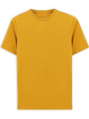 Kiğılı Bisiklet Yaka Slim Fit Yumuşak Dokulu Pamuklu Likralı Esnek Tişört