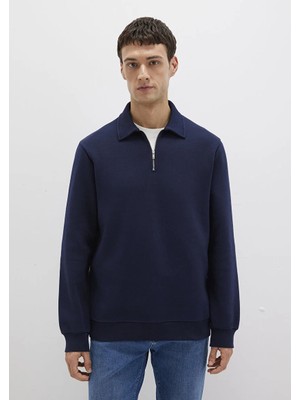 Mavi Polo Yaka Yarı Fermuarlı Lacivert Sweatshirt 0S10414-86415