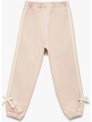 Koton Pamuklu Fiyonk Detaylı Şardonlu Jogger Pembe Kız Bebek Eşofman Altı 6WMG40057AK