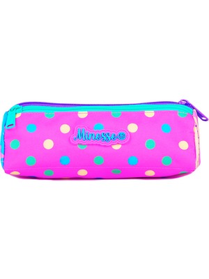 Minosso Simli Puantiye Desenli Kız Çocuk üç Bölmeli Kalem Çantası 6006