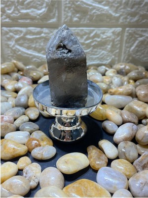 Dumanlı Kuvars Kule Doğaltaş Stantlı