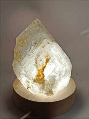 Kristal Kuvars Doğaltaş Ham Kütle Huzur Lamba