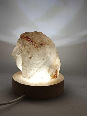 Kristal Kuvars Doğaltaş Ham Kütle Huzur Lamba