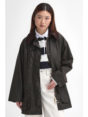 Barbour Kadın Beaufort Yağlı Ceket OL71 Olive-Classic