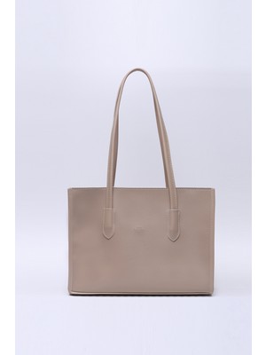 Vizon SHK173 Suni Deri, Tek Bölmeli, Fermuarlı, Makyaj Çantalı El, Kol ve Omuz Çantası U:24 E:34 G:13 cm