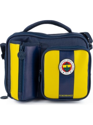 Fenerbahçe 2 Bölmeli Çubuklu Suni Deri Matara Cepli Beslenme Çantası (25758)