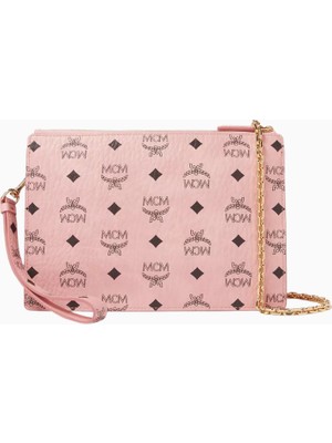 Mcm Small Aren Chain Pouch, Visetos Canvas Çanta