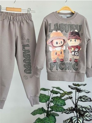 3-10 Yaş Erkek Labubu Eşofman Takım- 8189245 - Toprak