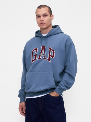 Gap Erkek Mavi Heavyweight Oversized Logo Sweatshirt