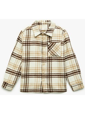 Koton Uzun Kollu Ekoseli Gömlek Tek Cepli Klasik Yaka Erkek Çocuk 4 - 5 Yaş Kışlık Rahat Kalıp