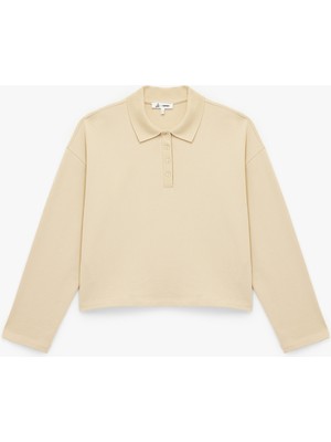 Rahat Kalıp Uzun Kollu Düğmeli Polo Yaka Tişört