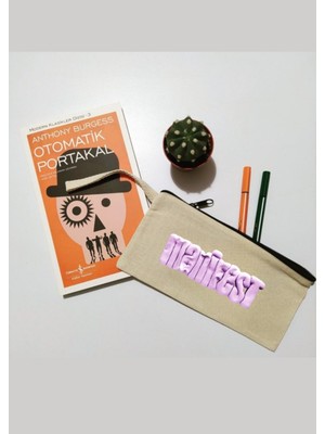 Manifest Baskılı Kalemlik Bez Makyaj Çantası , El Çantası , Cüzdan