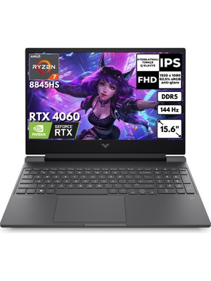 Hp Victus 15-FB2003NT Ryzen 7 8845HS 32 GB 1 Tbssd 8gb RTX4060 15.6" 144Hz Fhd Windows 11 Pro Gaming Laptop A05NGEAAT73