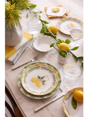 Kütahya Porselen Limoncello 24 Parça 6 Kişilik Yemek Takımı