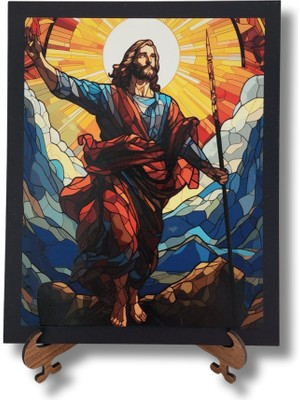 Isa Ilahi Zafer Vitray Ahşap Dekor