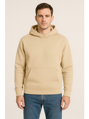 Erkek - Kadın Basic Kapüşonlu Sweatshirt - Oversize Rahat Kalıp Hoodie